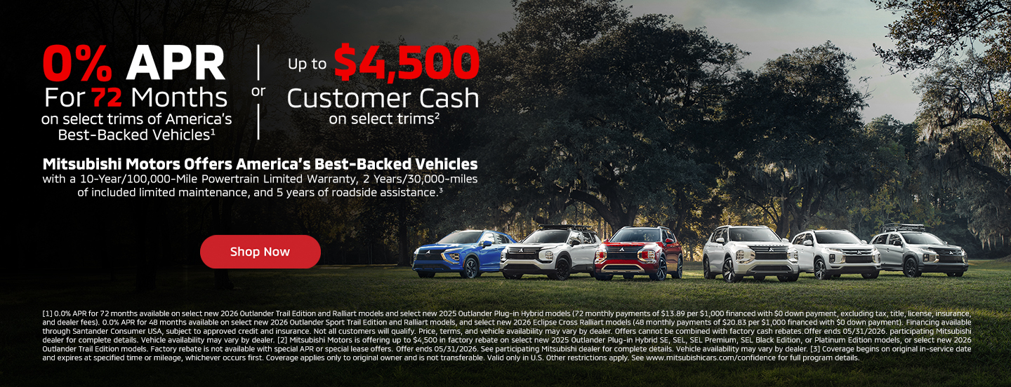 0% APR for 72 Months on at Camacho Mitsubishi